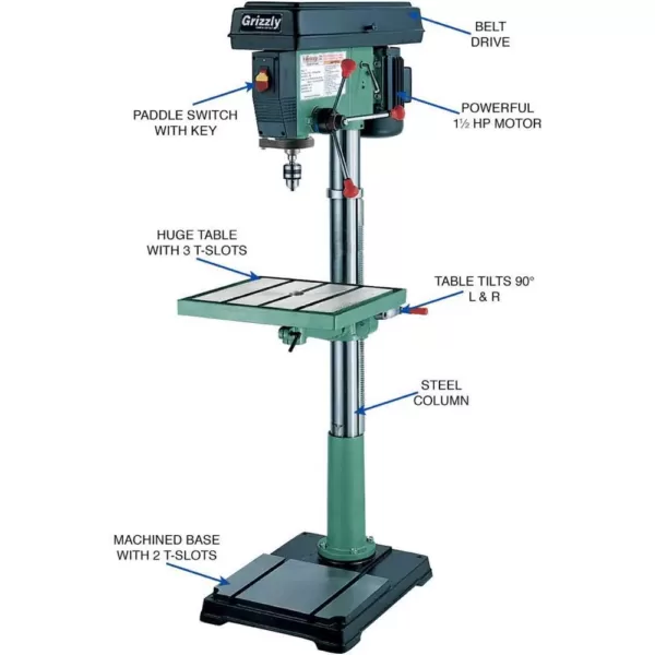 Grizzly Industrial 20 in. 12 Speed Floor Drill Press