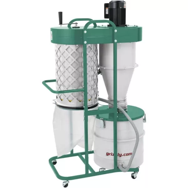 Grizzly Industrial 1-1/2 HP 2-Stage Cyclone Dust Collector