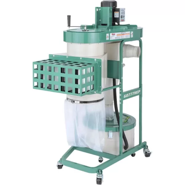 Grizzly Industrial 1-1/2 HP Ultra-Quiet Dual-Filtration HEPA Cyclone Dust Collector