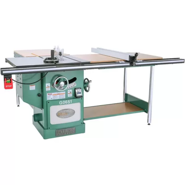 Grizzly Industrial 10 in. 3 HP 220-Volt Heavy-Duty Cabinet Table Saw with Ri-Volting Knife