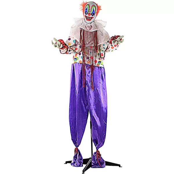 Haunted Hill Farm 5.5 ft. Animatronic Scary Talking Clown Halloween Prop