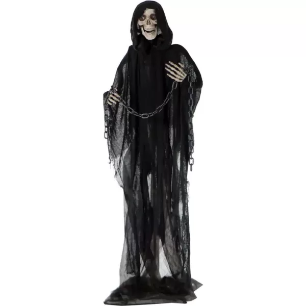 Haunted Hill Farm 5.5 ft. Animatronic Grim Reaper Halloween Prop