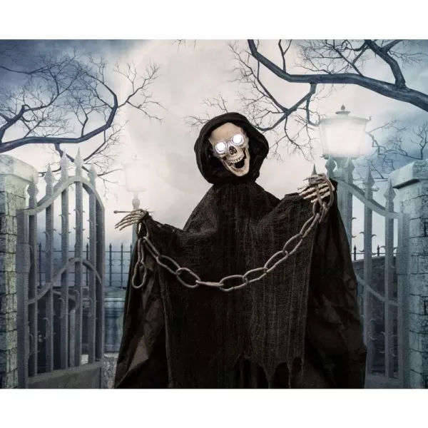 Haunted Hill Farm 5 ft. Animatronic Talking Skeleton Halloween Prop