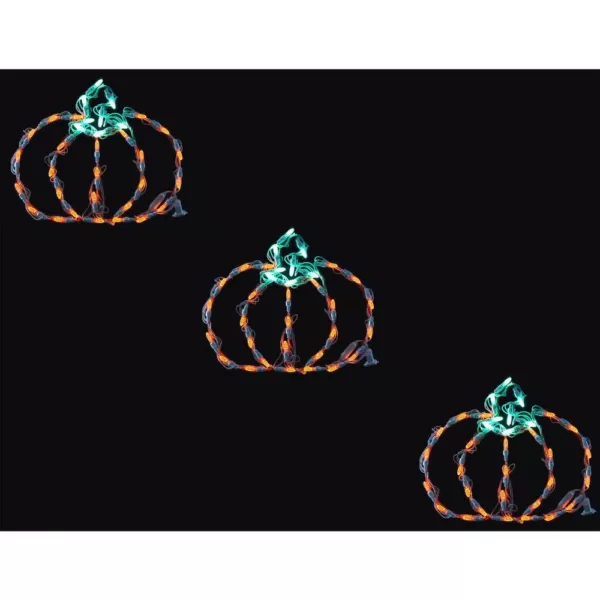 Haunted Hill Farm Mini Pumpkins Indoor/Outdoor LED Halloween Window Lights (Set of 3)