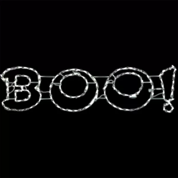 Haunted Hill Farm 63 in. x 16 in. Boo Sign Indoor/Outdoor Led Halloween Window Light