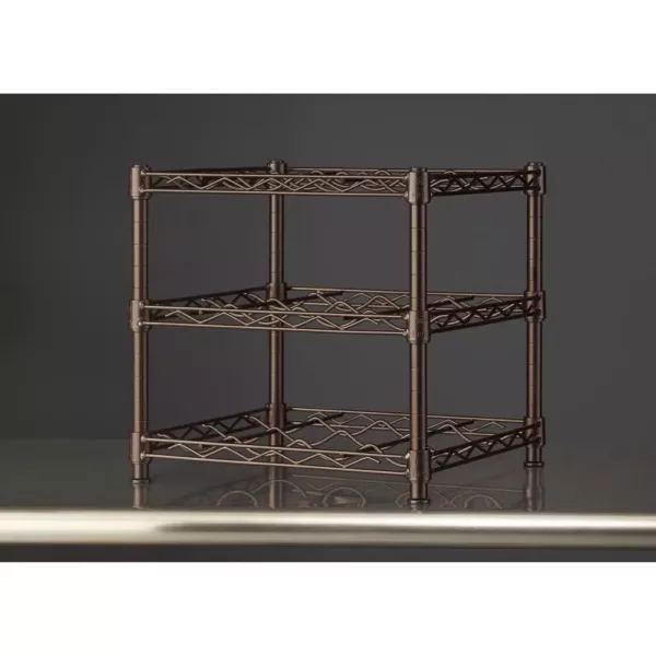 HDX 3-Shelf Countertop Wire Wine Rack in Antique Bronze