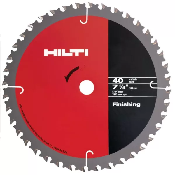 Hilti 7-1/4 in. 40-Teeth Carbide Tipped SPX Fine Finishing Circular Saw Blade (15-Pieces)