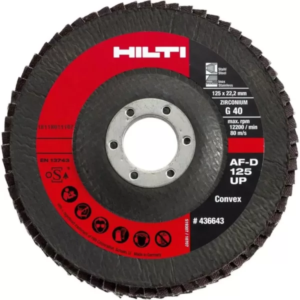 Hilti 5 in. x 7/8 in. Grit 60 Type 29 Flap Disc Universal Premium Pack (10-Piece)