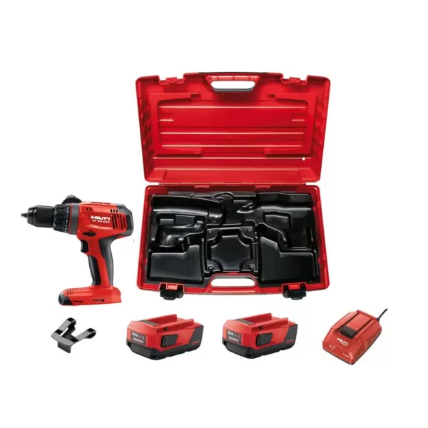 Hilti 22-Volt Lithium-Ion 1/2 in. Cordless Hammer Drill Driver SF 6H with Kit Box