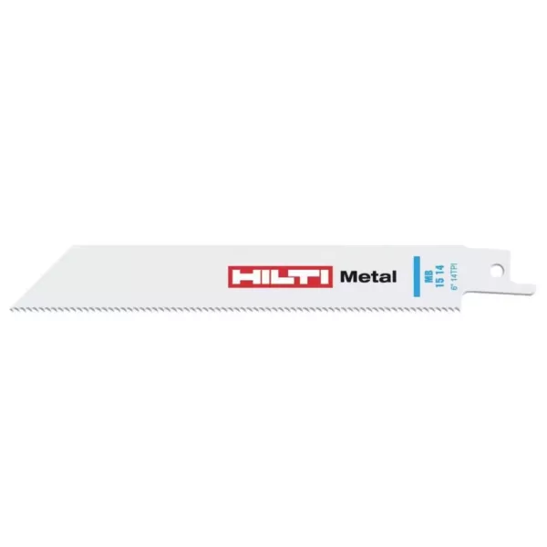 Hilti 6 in. x 14 TPI MB 15 Metal Cutting Reciprocating Saw Blade (5-Piece)