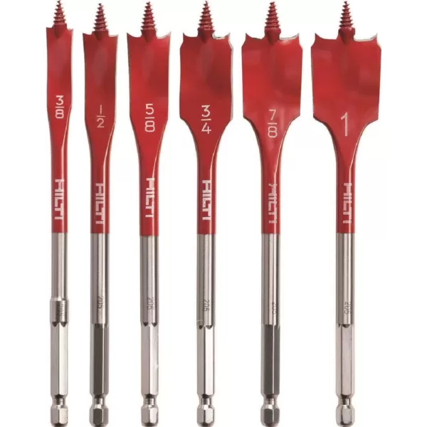 Hilti High Speed Wood Spade Bit Set (6-Piece)