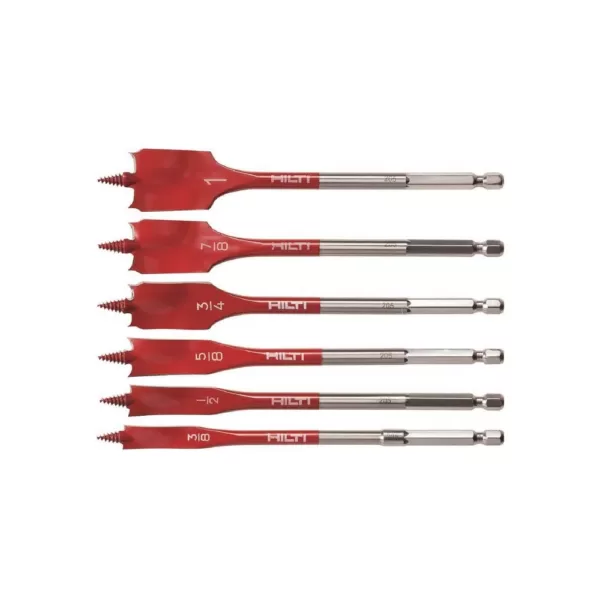 Hilti High Speed Wood Spade Bit Set (6-Piece)