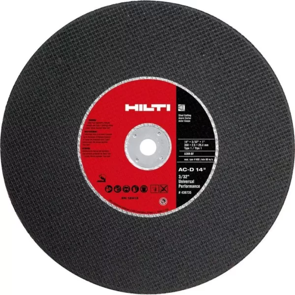 Hilti 14 in. x 3/32 in. x 1 in. Abrasive Blade Universal Premium Pack (10-Piece)