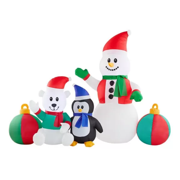 Home Accents Holiday 6.5 ft LED Inflatable Snowman and Friends