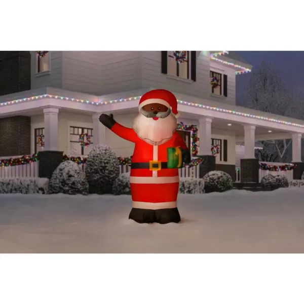 Home Accents Holiday 6.5 ft. LED Outdoor Inflatable Black Santa