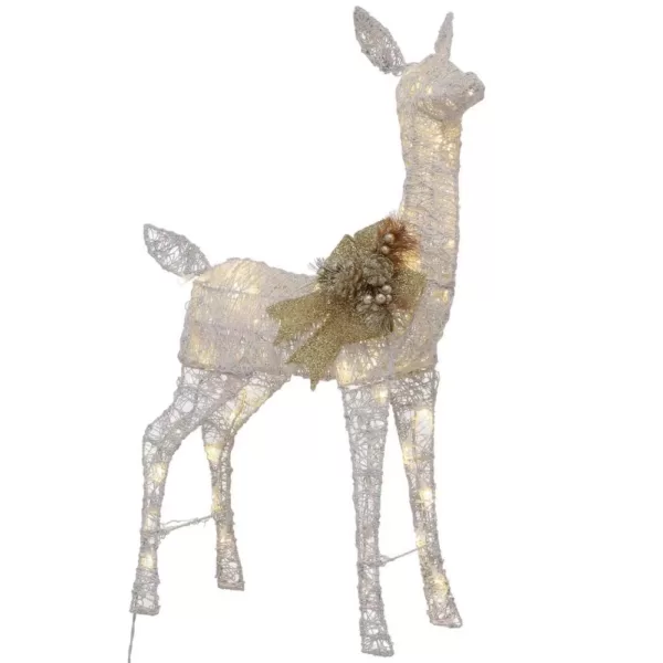 Home Accents Holiday 3 ft LED Lighted White Deer and Doe