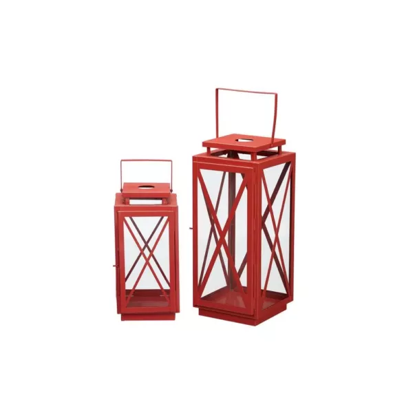 Home Decorators Collection Home Decorators Collection Chili Red Metal Candle Hanging or Tabletop Lantern (Set of 2)