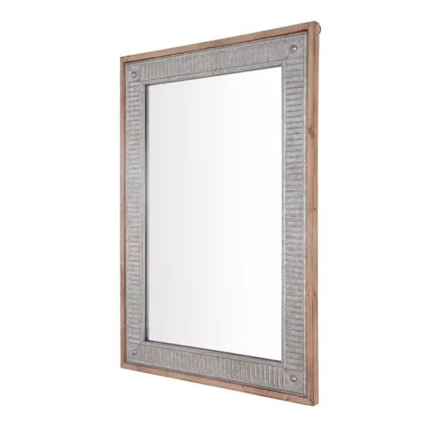 Home Decorators Collection Medium Rectangle Galvanized Antiqued Farmhouse Accent Mirror (39 in. H x 27 in. W)