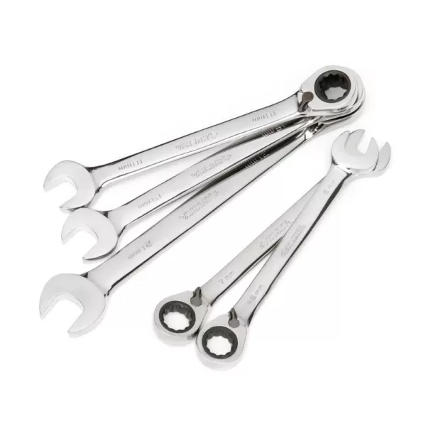 Husky Large Metric Reversible Ratcheting Wrench Set (5-Piece)