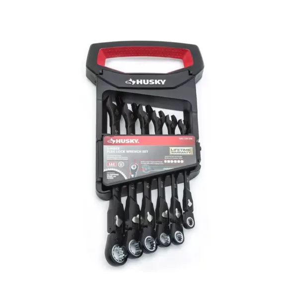 Husky 100-Position Flex-Head Ratcheting Wrench Set SAE (6-Piece)