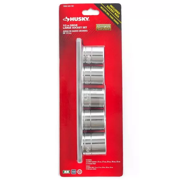 Husky 1/2 in. Drive Metric X-Large Socket Set (5-Piece)