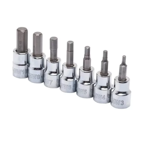 Husky 3/8 in. Drive Metric Hex Bit Socket Set (7-Piece)