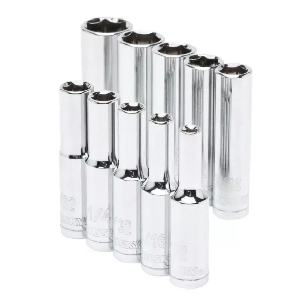 Husky 1/4 in. Drive Deep SAE Socket Set (10-Piece)