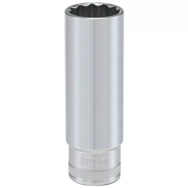 Husky 1/2 in. Drive 17 mm 12-Point Metric Deep Socket