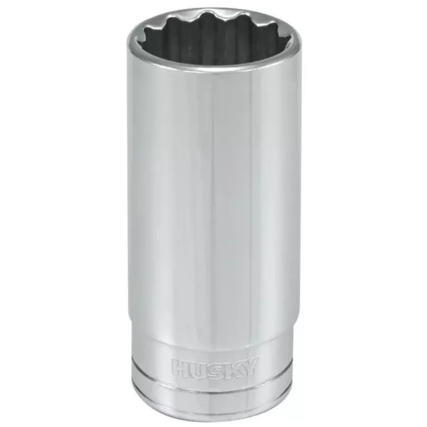 Husky 1/2 in. Drive 1 in. 12-Point SAE Deep Socket