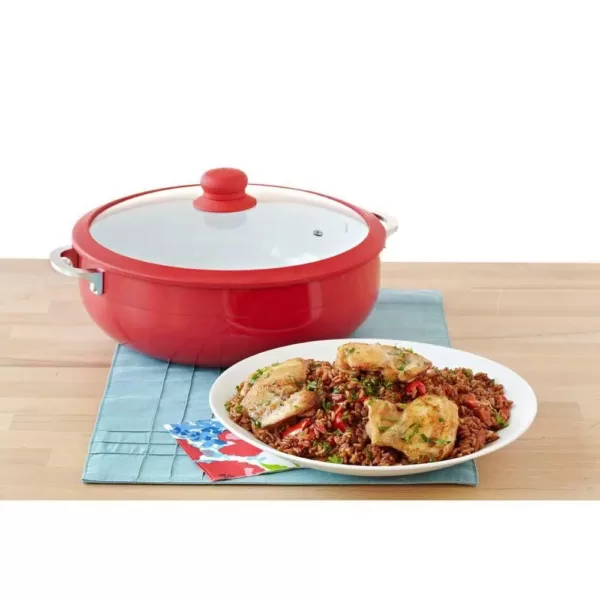 IMUSA Ceramic Nonstick 3.2 Qt. Caldero with Glass Lid and Silicone Rim