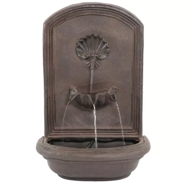 Sunnydaze Decor Seaside Resin Iron Solar Outdoor Wall Fountain