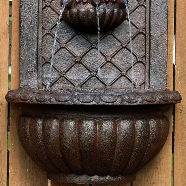 Sunnydaze Decor Sunnydaze Venetian Solar Powered Wall Fountain - Weathered Iron Finish