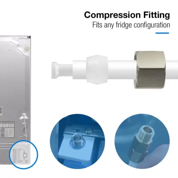 ISPRING Ice Maker Kit for Reverse Osmosis Systems and Water Filters with Extra Brass Fitting for Fridge Water Inlet