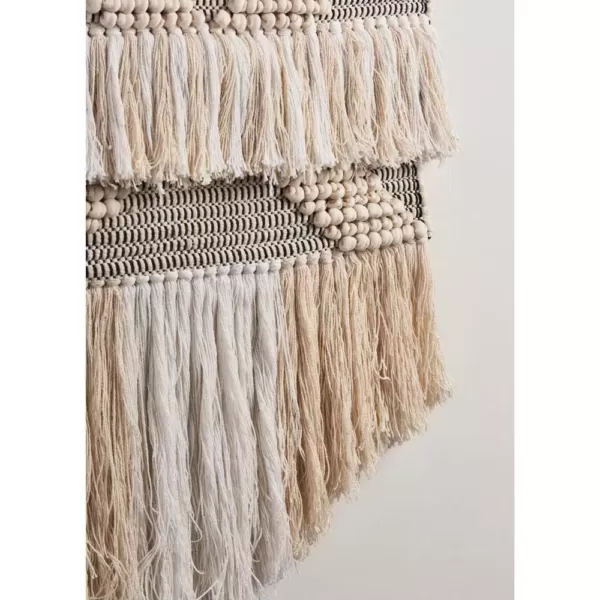 LR Home Fringed Diamond Ivory / Natural Tufted Wall Tapestry