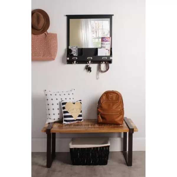 Kate and Laurel Stallard Black Multi Function Mirror Memo Board