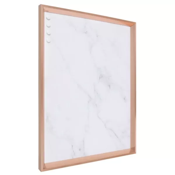 Kate and Laurel Calter Rose Gold Marble Magnetic Memo Board