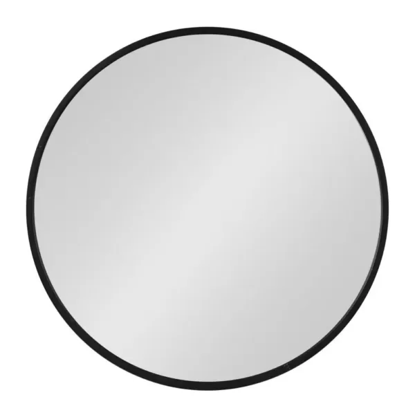 Kate and Laurel Medium Round Black Contemporary Mirror (25.59 in. H x 25.59 in. W)