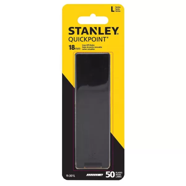 Stanley 18mm Quick-Point Blades with Dispenser (50-Pack)