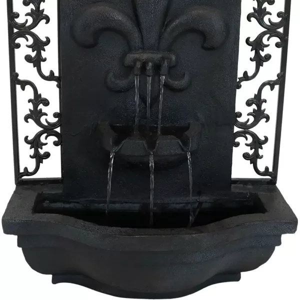 Sunnydaze Decor French Lily Resin Lead Solar Outdoor Wall Fountain