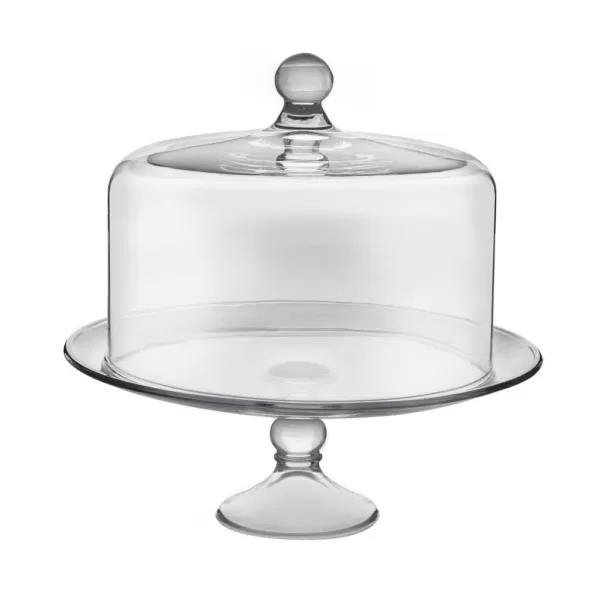 Libbey Selene 2-piece Clear Glass Cake Stand with Dome