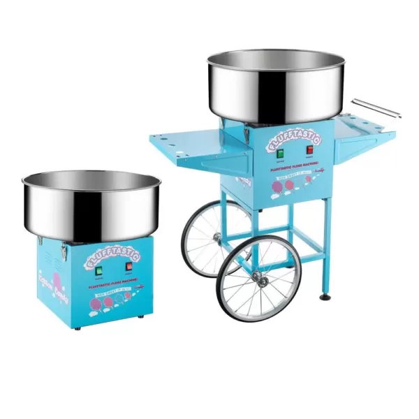 Great Northern Blue Flufftastic Commercial Cotton Candy Machine with Cart