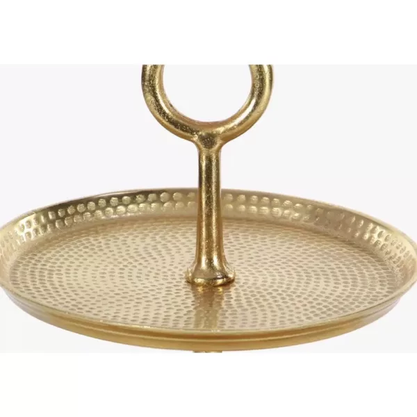 LITTON LANE 3-Tier Modern Aluminum Cake Stand in Gold