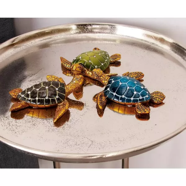 LITTON LANE 5 in. Polystone Sea Turtle Sculptures (Set of 3)