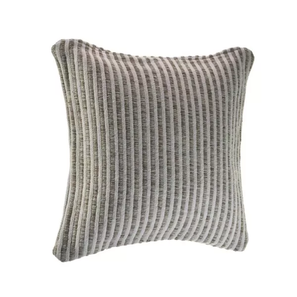 LR Home Kind Beige / Cream Striped 22 in. x 22 in. Cotton Throw Pillow