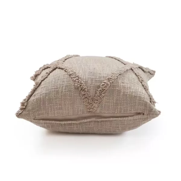 LR Resources Understated Taupe Solid Hypoallergenic Polyester 20 in. x 20 in. Throw Pillow