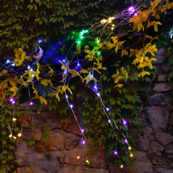 LUMABASE 100-Light LED Battery Operated Multi-Color Multi-Strand Fairy String Lights (Set of 2)