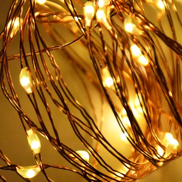 LUMABASE 30-Light Warm White Battery Operated Mini Copper LED String Lights (2-Count)