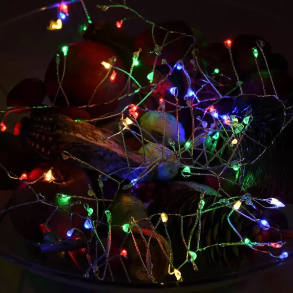 LUMABASE 100-Light LED Battery Operated Multi-color Flashing Firecracker Fairy String Lights