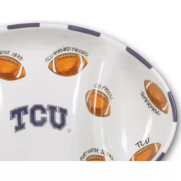 Magnolia Lane TCU Ceramic Football Tailgating Platter