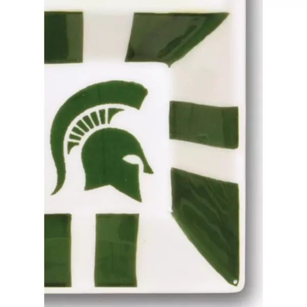 Magnolia Lane Michigan State Ceramic 4 Section Tailgating Serving Platter